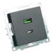 Розетка USB тип A+C Катрин (черный) / Stekker GLS10-7116-05